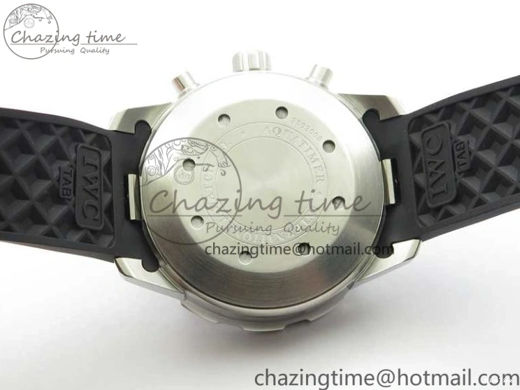 MIROTIME 0216 Aquatimer Chrono IW376702 SS BLS 1:1 Best Edition Black Dial on Black Rubber Strap A WellDesigned 7105